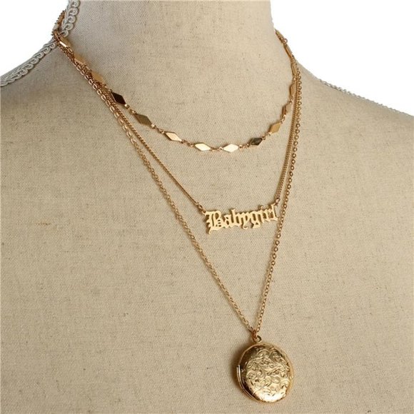 METAL MULTI CHAIN ROUND NECKLACE - Picture 2 of 2